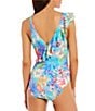 Color:Multi - Image 2 - Helena Ruffle Crossover One Piece Swimsuit