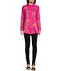 Color:Flamingo Pink - Image 3 - Indalo Embroidered Cotton Point Collar Long Sleeve Button-Front Big Shirt