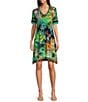 JOHNNY WAS Janie Favorite Printed Bamboo Blend Knit V-Neck Short Sleeve Dress, Color:Multi - Image 1