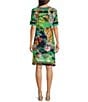 JOHNNY WAS Janie Favorite Printed Bamboo Blend Knit V-Neck Short Sleeve Dress, Color:Multi - Image 2