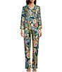 Color:Multi - Image 3 - Janie Favorite Wildbird Floral Print Knit Jersey V-Neck Long Kimono Sleeve Coordinating Tee