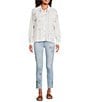 JOHNNY WAS Jasmine Honey Denim Embroidered Cropped Skinny Jeans - Image 5