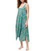 JOHNNY WAS Jersey Knit Sleeveless Scoop Neck Butterfly Printed Nightgown - Image 1