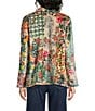JOHNNY WAS Joan Reversible Print Cascading Collar Long Sleeve Open-Front Sherpa Knit Jacket - Image 3