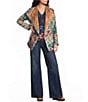JOHNNY WAS Joan Reversible Print Cascading Collar Long Sleeve Open-Front Sherpa Knit Jacket - Image 5