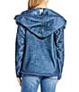 JOHNNY WAS Joan Reversible Print To Solid Sherpa Knit Shawl Collar Long Sleeve Open-Front Hooded Jacket, Color:Aurelius - Image 5