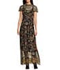 JOHNNY WAS Kaimarie Embroidered Mesh Floral Print Mock Neck Flutter Cap Sleeve A-Line Maxi Dress, Color:Lowri - Image 1