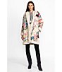 Color:Multi - Image 6 - Kerry Vibrant Patchwork Print Faux Suede & Shearling Hooded Shawl Collar Snap-Front Coat
