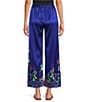 JOHNNY WAS Lauchlen Placement Floral Print Stretch Silk Flat Front Wide Leg Pants, Color:Theresa - Image 2