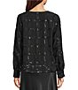 JOHNNY WAS Lesley Sequin Embellished Textured Woven Long Sleeve Tie-Front Jacket - Image 2