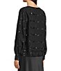 JOHNNY WAS Lesley Sequin Embellished Textured Woven Long Sleeve Tie-Front Jacket - Image 4