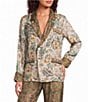 JOHNNY WAS Levi Silk Woven Floral Notch Collar Long Sleeve Double Breasted Blazer - Image 1