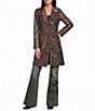 JOHNNY WAS Limited Edition Jacquard Mixed Floral Patchwork Notch Collar Long Sleeve Snap-Front Long Jacket - Image 1