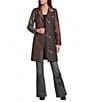 JOHNNY WAS Limited Edition Jacquard Mixed Floral Patchwork Notch Collar Long Sleeve Snap-Front Long Jacket - Image 3