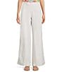 JOHNNY WAS Linen Embroidered Pleated Wide Leg Pants - Image 1