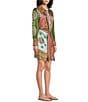 JOHNNY WAS Maxima Placement Patchwork Print Long Sleeve Tie-Waist Mini Shirt Dress - Image 3