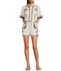 JOHNNY WAS Mayvis Floral Border Print Silk Blend Elastic Waist Drawstring Coordinating Shorts, Color:Willah - Image 3