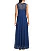 Color:Blue Dream - Image 2 - Mazzy Embroidered Mesh V-Neck Sleeveless A-Line Maxi Dress