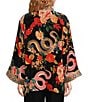 JOHNNY WAS Merhawi Reversible Print to Solid Burnout Velvet Kimono Jacket, Color:Levi - Image 5