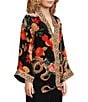 JOHNNY WAS Merhawi Reversible Print to Solid Burnout Velvet Kimono Jacket, Color:Levi - Image 9