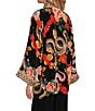 JOHNNY WAS Merhawi Reversible Print to Solid Burnout Velvet Kimono Jacket, Color:Levi - Image 11