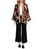 JOHNNY WAS Merhawi Reversible Print to Solid Burnout Velvet Kimono Jacket, Color:Levi - Image 13