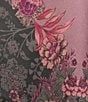 JOHNNY WAS Mixed Media Silk Floral Print Front Crew Neck Drop Shoulder Long Sleeve Merino Wool Pullover Top - Image 4