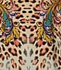 Color:Miller Tigre Scarf Print - Image 4 - Plus Size Janie Favorite Animal & Floral Print Knit Jersey Henley V-Neck Short Sleeve Tee Shirt