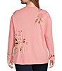 JOHNNY WAS Plus Size Mei Embroidered Floral Motif Long Sleeve Relaxed ...