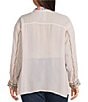 JOHNNY WAS Plus Size Sydnee Woven Embroidered Point Collar Long Sleeve Button Front Blouse, Color:Primrose - Image 2