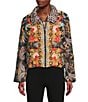 JOHNNY WAS Reversible Floral to Leopard Print Quilted Stand Collar Long Sleeve Cropped Puffer Jacket, Color:Leto - Image 3