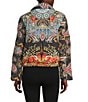 JOHNNY WAS Reversible Floral to Leopard Print Quilted Stand Collar Long Sleeve Cropped Puffer Jacket, Color:Leto - Image 5