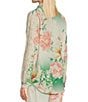 Color:Multi - Image 5 - Ruksana Lace Inset Detail Floral Print Silk Point Collar Long Sleeve Button-Front Coordinating Shirt