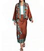 JOHNNY WAS Shakri Placement Floral and Contrasting Border Print Open-Front Long Sleeve Coordinating Short Kimono Jacket - Image 3