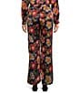 Color:Multicolor - Image 2 - Sidonia Vibrant Floral Printed Silk Embroidered Side Seam Wide-Leg Coordinating Pants