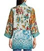 JOHNNY WAS Silk Filaree Gillian Mix Reversible Print Coordinating Open Front 3/4 Sleeve Kimono, Color:Gillian Mix - Image 3