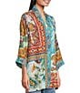 JOHNNY WAS Silk Filaree Gillian Mix Reversible Print Coordinating Open Front 3/4 Sleeve Kimono, Color:Gillian Mix - Image 4