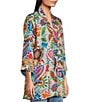 JOHNNY WAS Silk Filaree Gillian Mix Reversible Print Coordinating Open Front 3/4 Sleeve Kimono, Color:Gillian Mix - Image 5