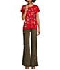 Color:Vintage Army - Image 3 - Simmie Linen Drawstring Elastic Waist Side Pocket Embroidered Pants