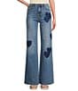 JOHNNY WAS Stretch Denim Heart Placement Print 5-Pocket Flare Leg Jeans, Color:Medium Wash - Image 1