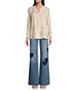 JOHNNY WAS Stretch Denim Heart Placement Print 5-Pocket Flare Leg Jeans, Color:Medium Wash - Image 3