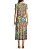 JOHNNY WAS The Janie Favorite Bamboo Knit Napperon Print Crew Neck Short Sleeve Sheath Midi Dress, Color:Napperon Print - Image 2