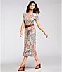 JOHNNY WAS The Janie Favorite Bamboo Knit Napperon Print Crew Neck Short Sleeve Sheath Midi Dress, Color:Napperon Print - Image 4