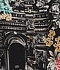 JOHNNY WAS The Janie Favorite Floral & Architecture Print Knit Round Neck Short Elbow Sleeve Button Front Tee, Color:Lavilla Black - Image 4