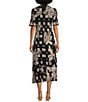 JOHNNY WAS The Janie Favorite Short Sleeve Seamed Mock Neck Printed Dress, Color:Myna Scarf - Image 2