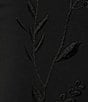 Color:Black - Image 4 - Tonal Floral Embroidery Stretch Knit Pull-On Ankle Leggings