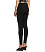 Color:Black - Image 6 - Tonal Floral Embroidery Stretch Knit Pull-On Ankle Leggings