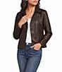 JOHNNY WAS Winged Collar Long Sleeve Leather Bike Jacket - Image 2