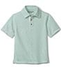 Color:Mint - Image 1 - Big Boys 8-20 Short Sleeve Slub Polo Shirt