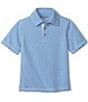 Color:Light Blue - Image 1 - Big Boys 8-20 Short Sleeve Slub Polo Shirt